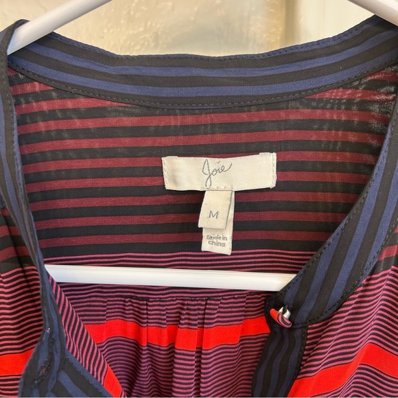 Joie Blue and Red Long Sleeve Ishana Buttoned Blouse Women’s Medium - Picture 3 of 8